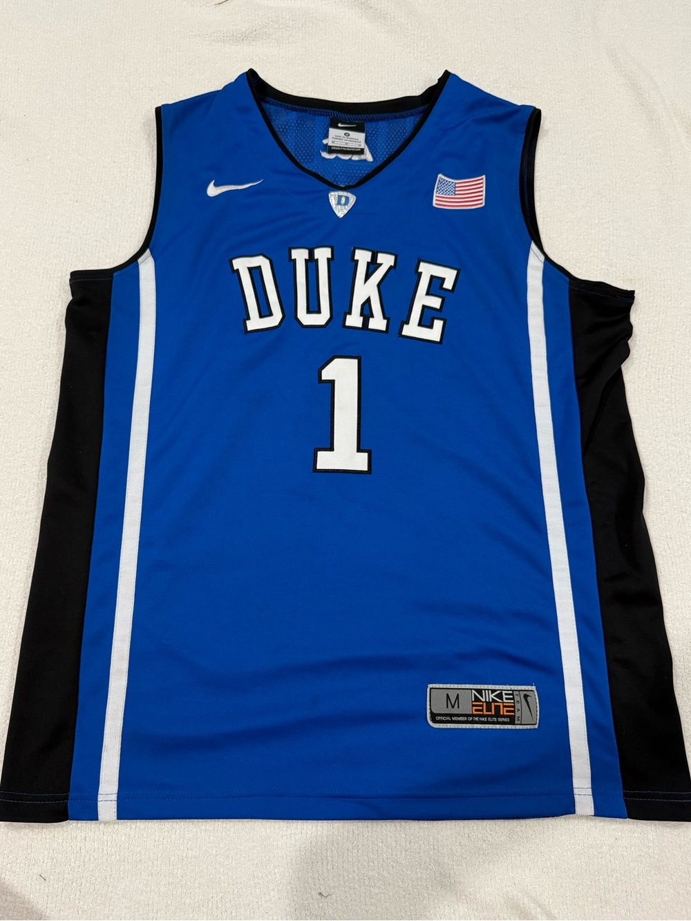 Nike Elite Duke Blue Devils Kyrie Irving #1 Basketball Jersey M